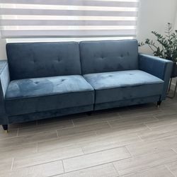 Teal Velvet Sofa-Futon 