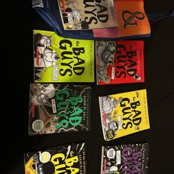 9Books 1 Bag. Bad Guys Books And Single Diary Of A Wimpy Kid Book
