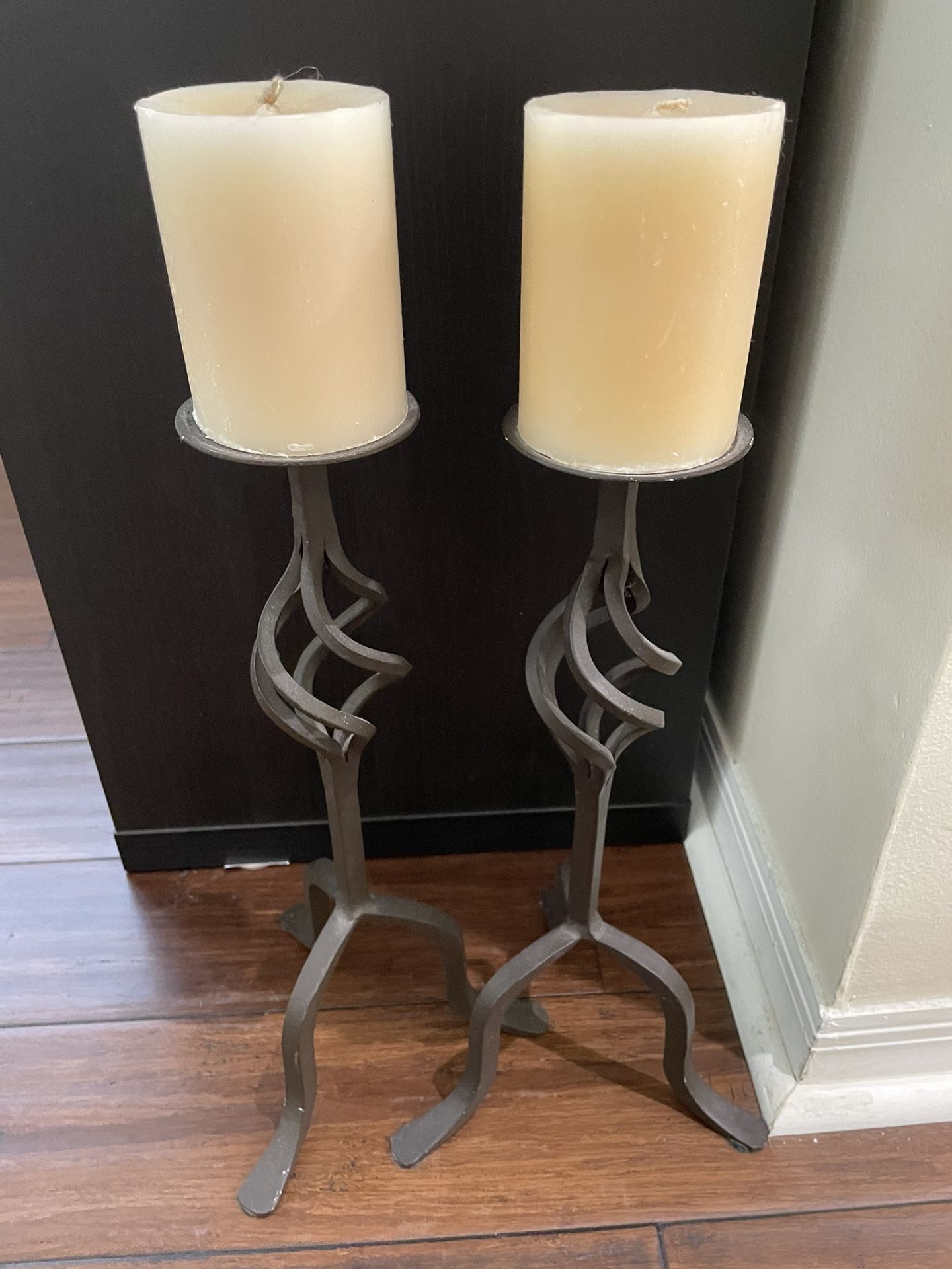 Pair Of Candles On Pedestals