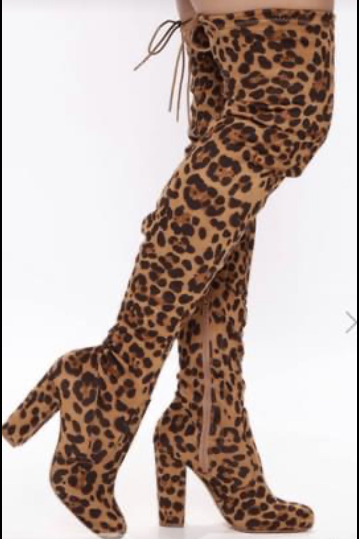 Thigh High Boots Black Pair And Leopard Print Pair