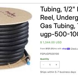 TracPipePS- Tubing, 1/2" Psii Csst X 100' Reel, Underground Flexible Gas Tubing, Tracpipe, Fgp-ugp-500-100 read more please