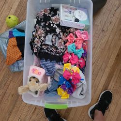 Bin Of Clothes & new Toys! Girls Size 7/8