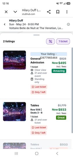 Hilary Duff Concert Ticket