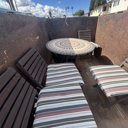 Stone patio table and chairs