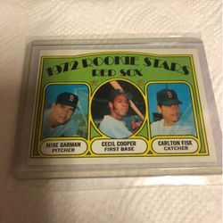 Carlton Fisk 1972 Topps Rookie Card MLB Boston Red Sox