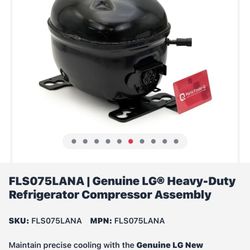 Kenmoore Elite Compressor  #FLS075 LANA W/ Drier Assembly 