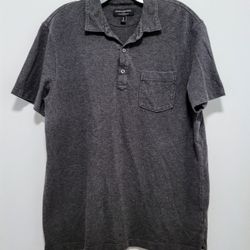Banana Republic Wicking Pique Polo Dark Charcoal Short Sleeve Pocket Mens M