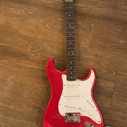 Squier Bullet Fender Stratocaster, Cherry Red Sparkle Finish Limited Edition