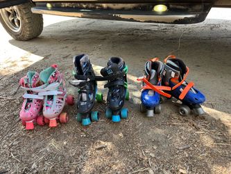 3 Pairs Kids Quad Roller Skates