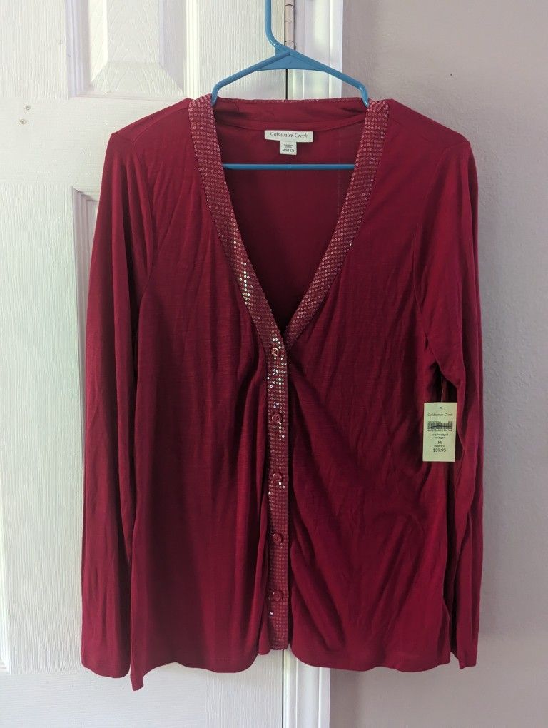 Coldwater Creek Sequin Edged Cardigan