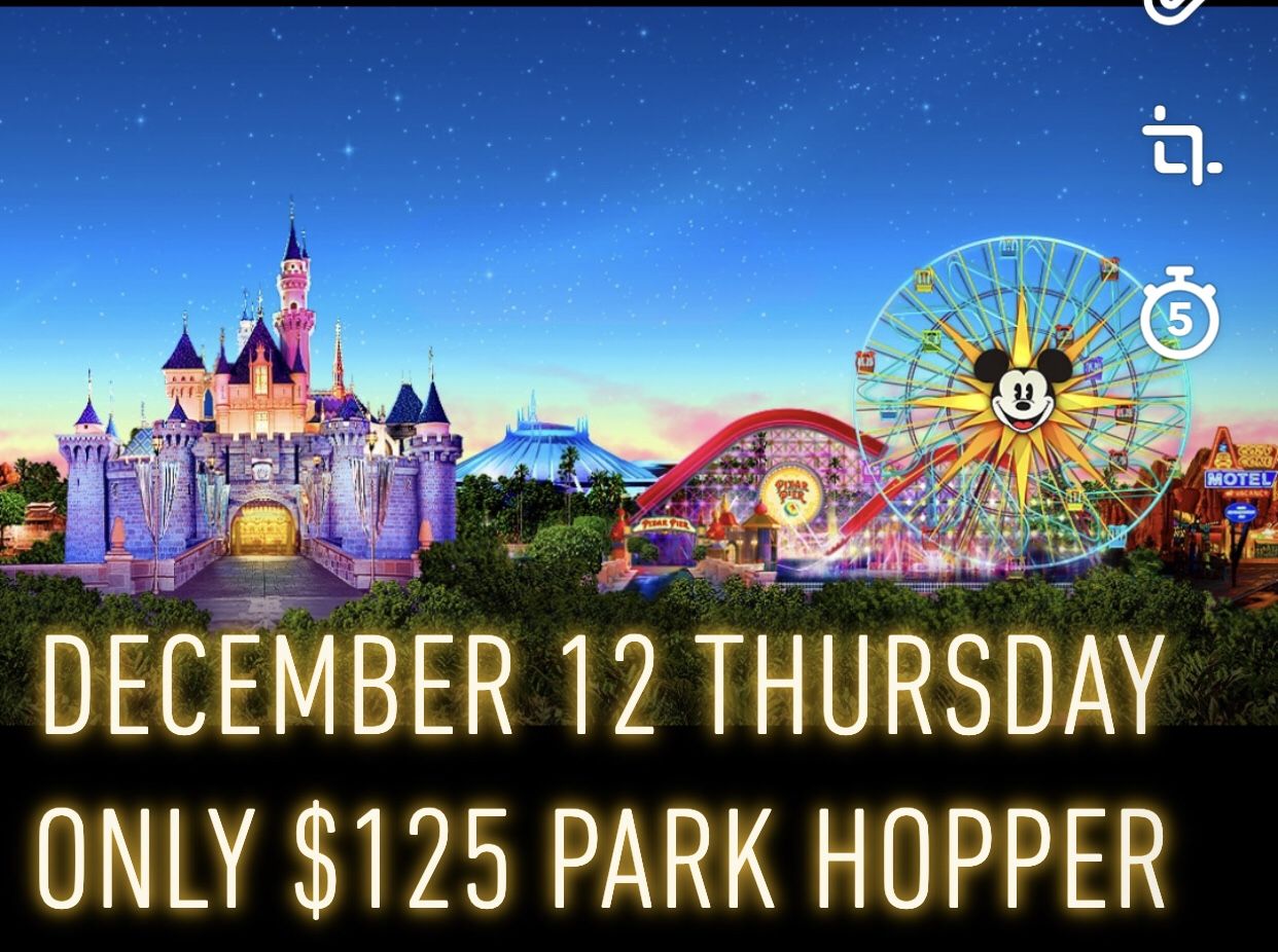 Disneyland park hopper 12/12/19 only