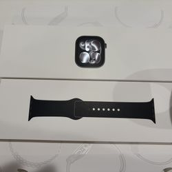 Apple Watch Series 11 [GPS 46mm] Smartwatch with Jet Black Aluminum Case with Black Sport Band - M/L