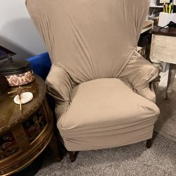 Two Queen Anne Style WingBack Arm Chairs