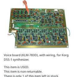 Circuit Board For Korg Synthesized Keyboard 