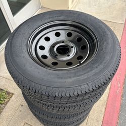 4 Trailer Rims And Tires 205x75-15 $420