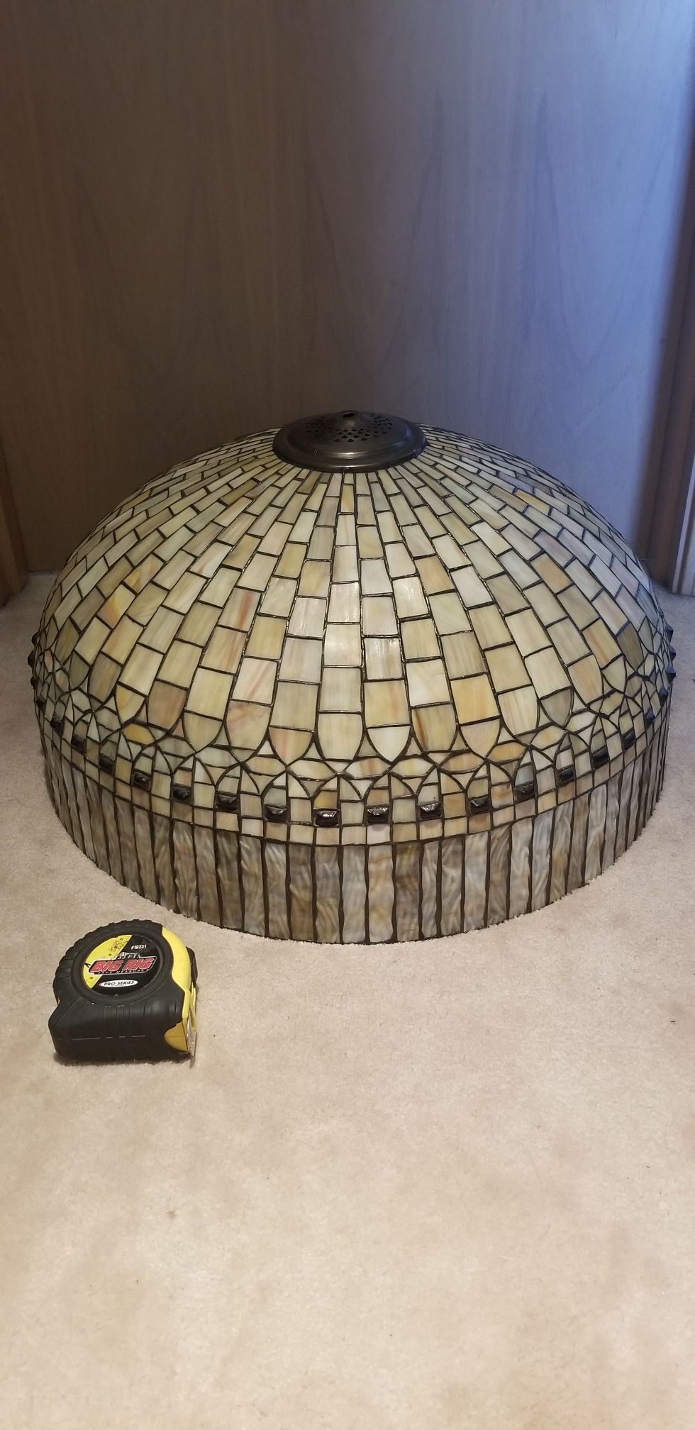 Beautiful mosaic lamp shade, 22" wide x 12" tall, perfect condition!