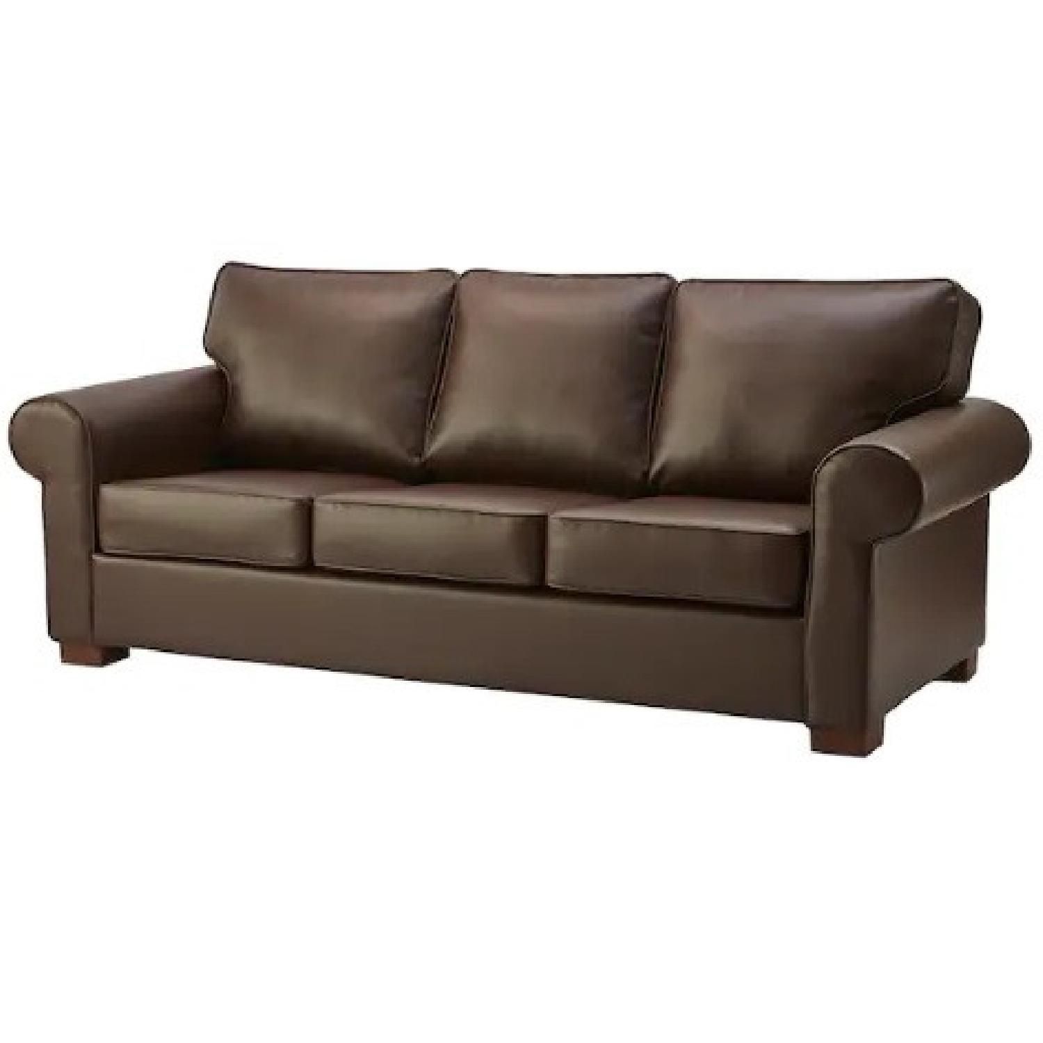 IKEA Brown Leather Sofa