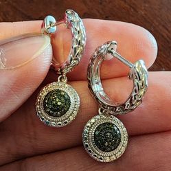 Real Green Diamonds Earrings 
