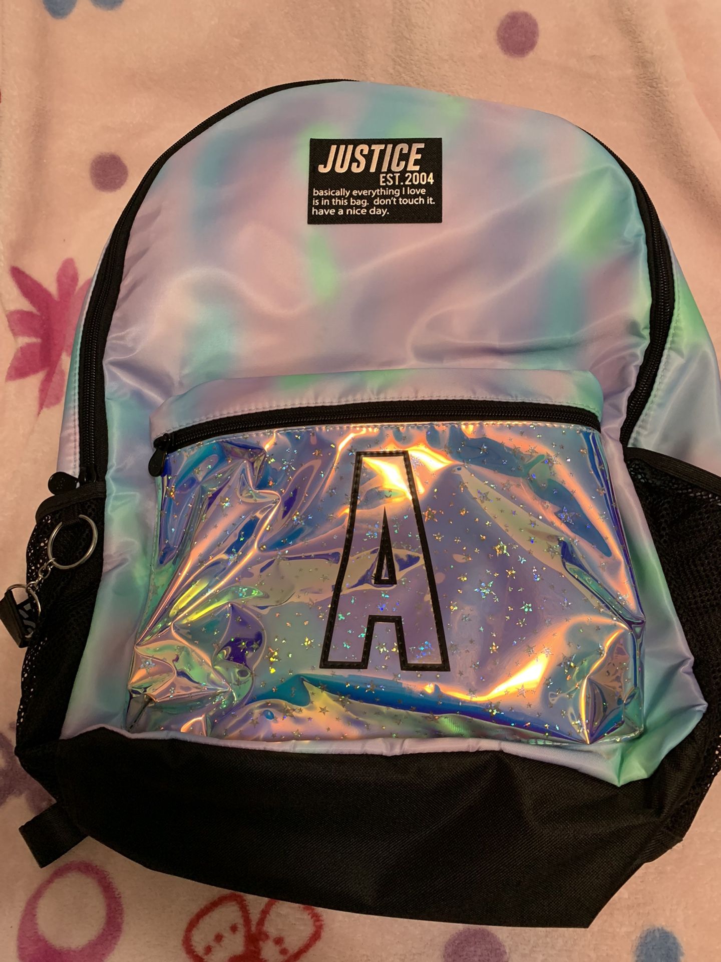 Justice Backpack With The Letter A