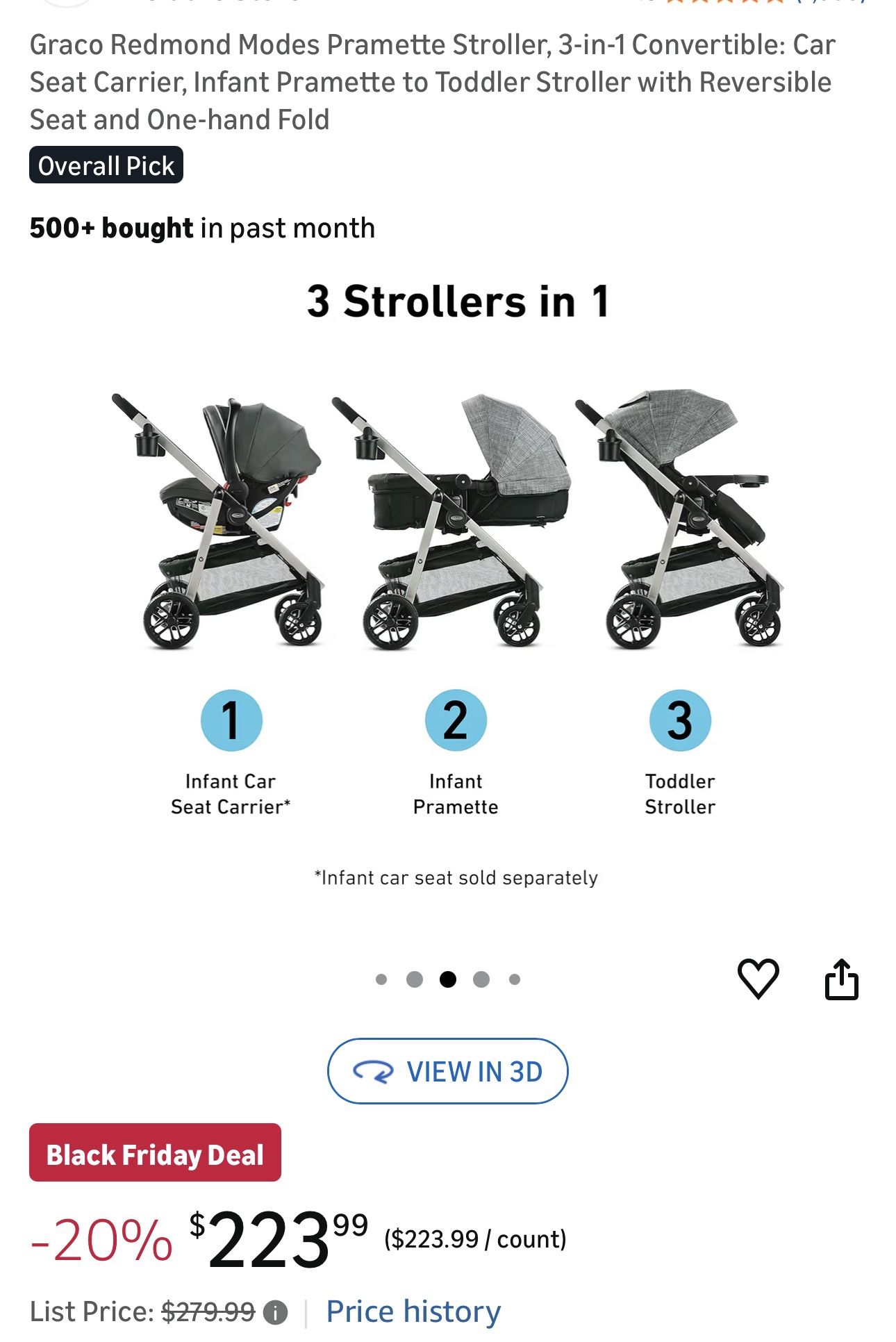 Graco 3 In 1 Stroller