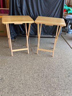 Real wood TV tables, set of 2. Like new condition