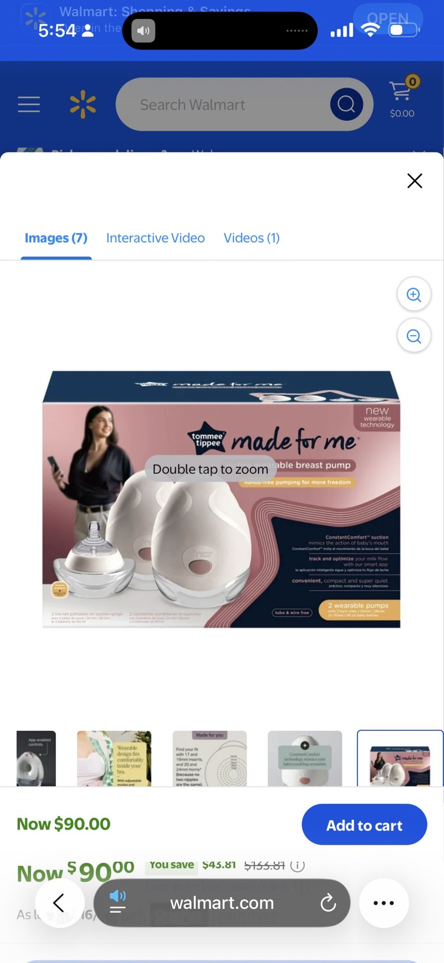 Tommee Tippee Double Electric Wearable Breast Pump, Hands-Free, in-Bra Breastfeeding Pump