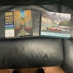 Bundle of 1000 pc Puzzles; Nelly Creek And Moraine Lake!