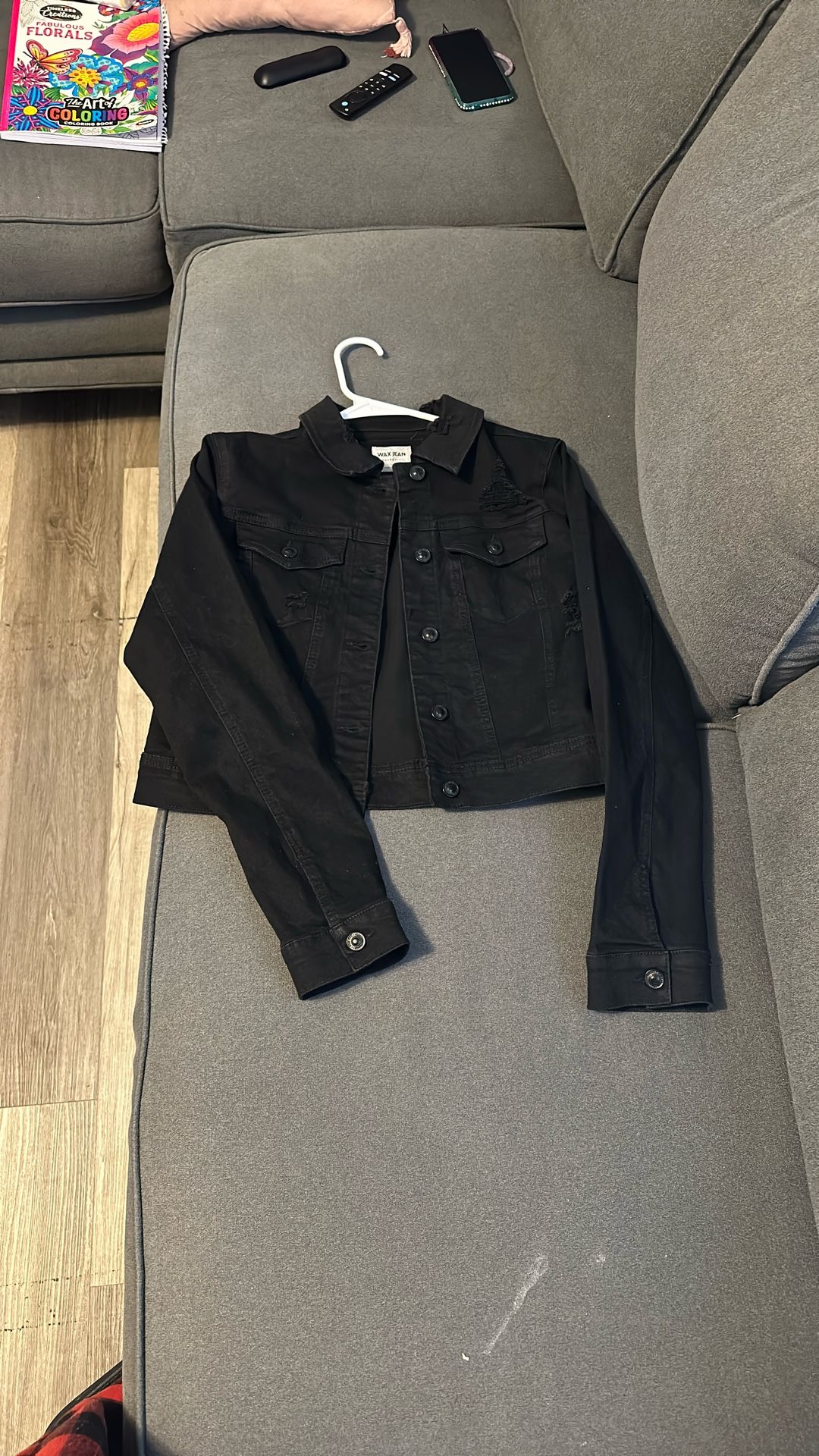 black jean jacket