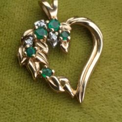 Large Gold Pendant With Jade 