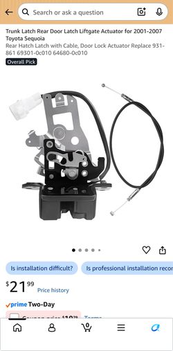 Trunk Latch Rear Door Latch Liftgate Actuator for 2001-2007 Toyota Sequoia