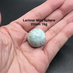 Larimar Genuine Mini Sphere Stone from Dominican Republic  22mm  16g