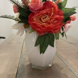 Flower Arrangement With White Vase