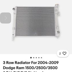 3 Row Radiator For 2004-2009 Dodge Ram 1500/2500/3500 3.7/4.7/5.7/5.9L Aluminum