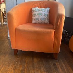 Orange Arm Chair Moving Sale