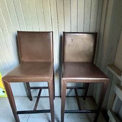 2 Brown Bar Stools