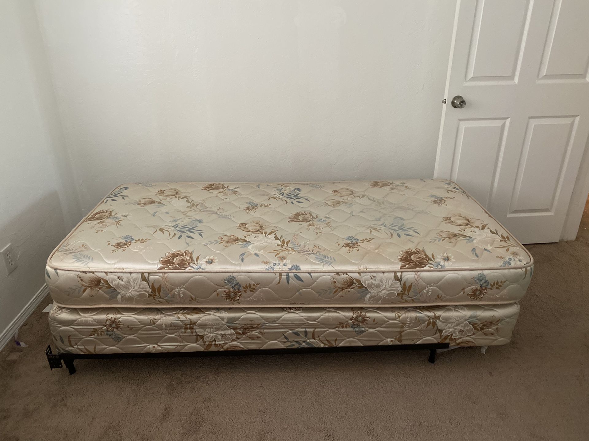Twin size bed with frame and box spring for sale