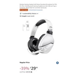 Brand new Wireless Gaming Headset with Noise Canceling Microphone for PS5, PC, PS4, 2.4G/Bluetooth Gaming Headphones with USB and Type-c Connector, Wi