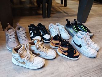Lot of 6 Kids Nike Sneakers