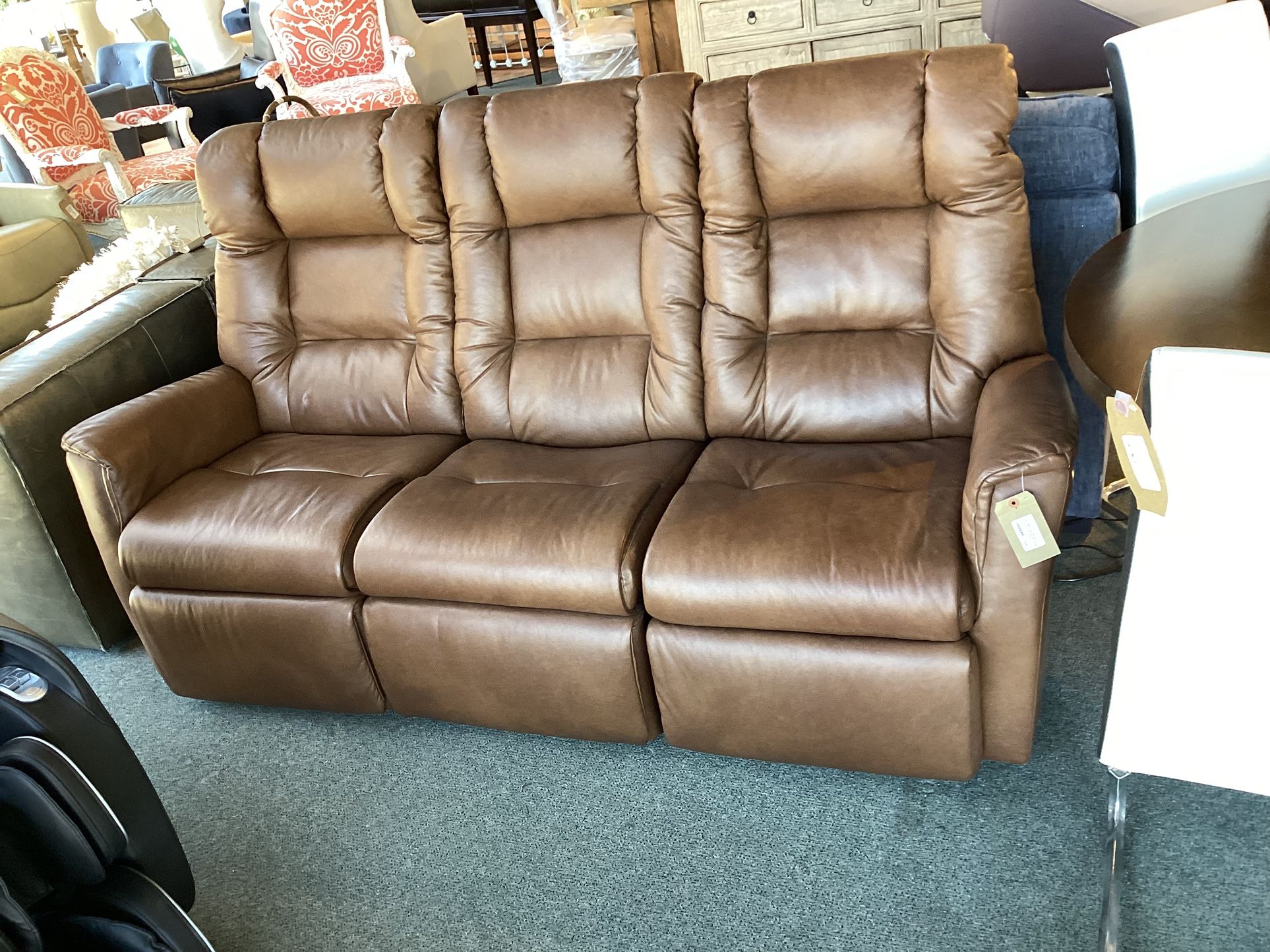 3 Piece IMG Norway Brown Leather Power Recliner Sofa SKU 9NWWJL