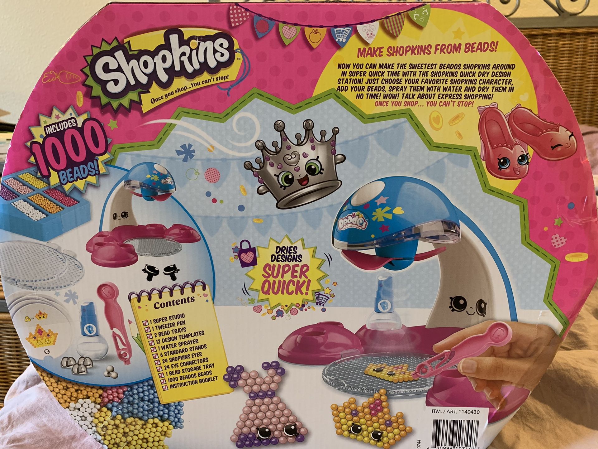 UNOPENED Beados Shopkins Exclusive Mega 1000 Bead Design Station