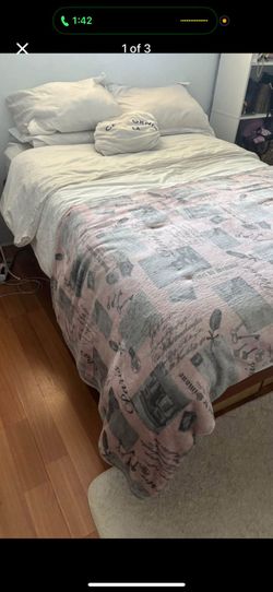 Full bed frame and mattress