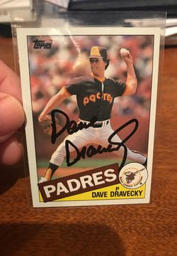 1985 Topps Dave Dravecky Autographed Baseball Card San Diego Padres San Francisco Giants