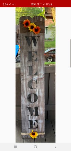 Handcrafted welcome signs