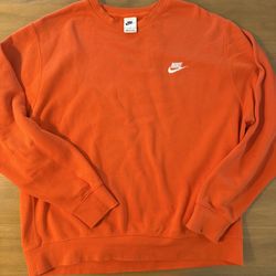 Nike Fleece Crewneck Sweater XL (Orange)
