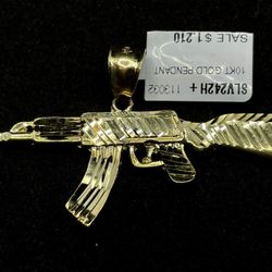 Gold Gun Pendant 