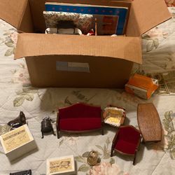 Box Full Of Miniature  Furniture Collection 