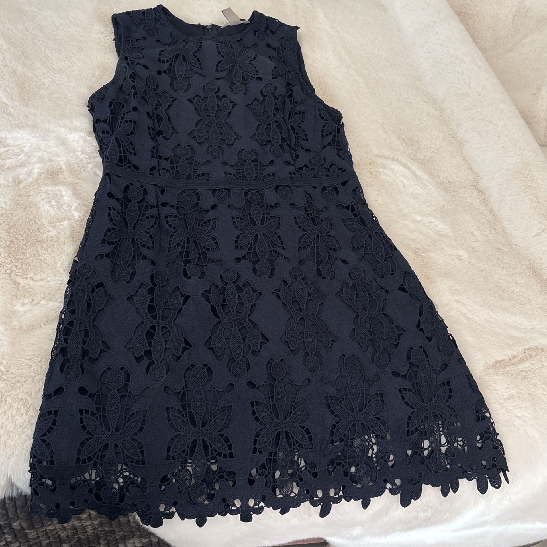 Navy Blue Lace Dress