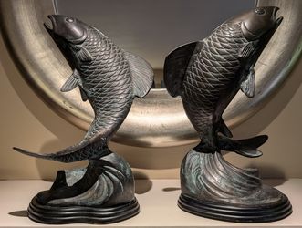 Metal Koi Fish Statues