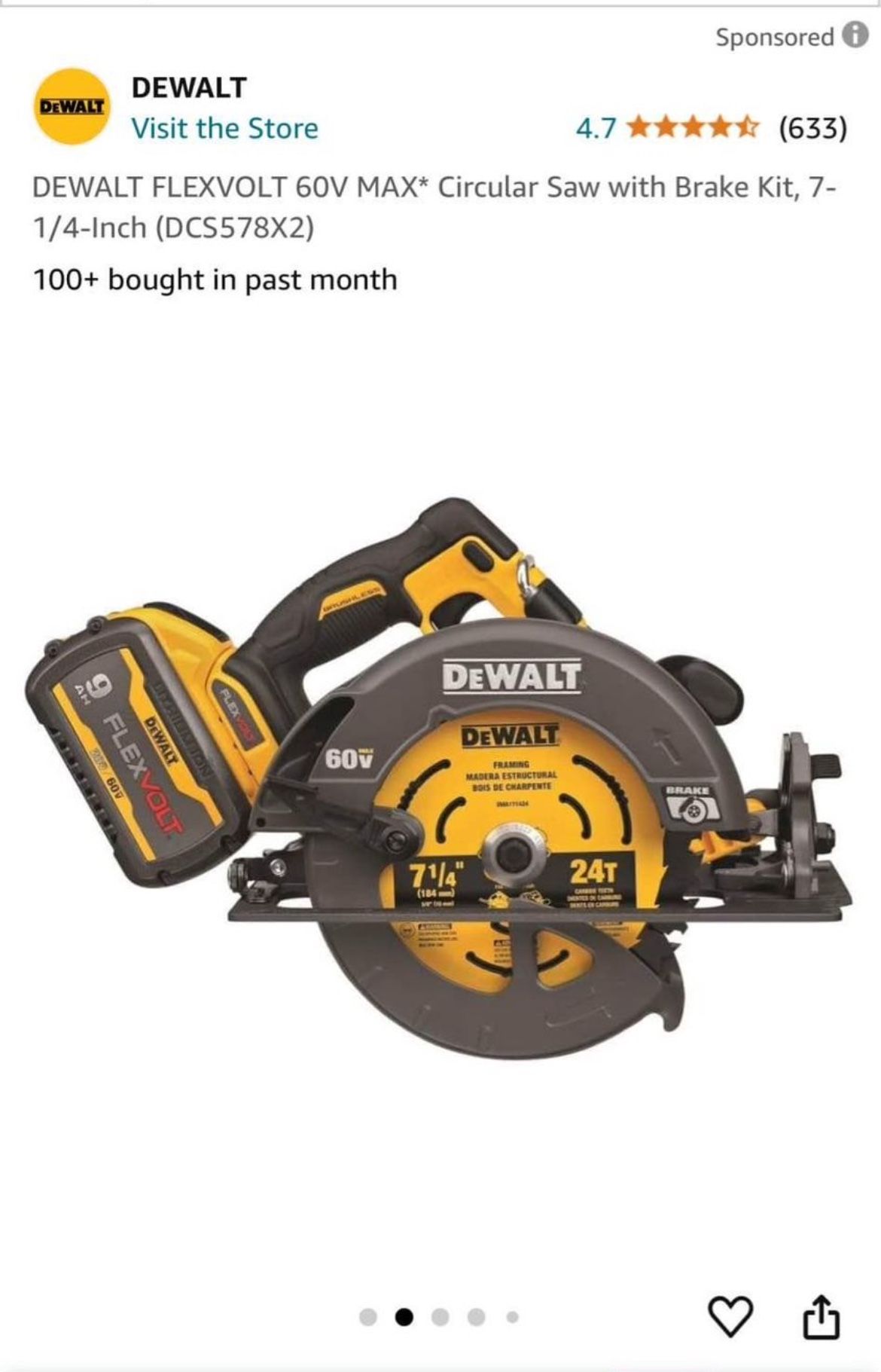 Dewalt flex Volt 60 Max Circular Saw