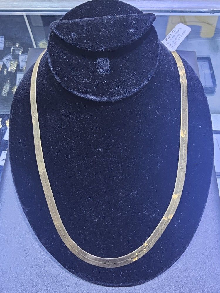 14kt YG Herringbone Necklace. (C-3) 16", 20.5g, 8mm. ASK FOR RYAN. #(contact info removed)27